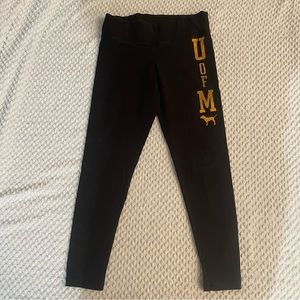 Victoria’s Secret PINK U of M Black High Waisted Leggings Size M